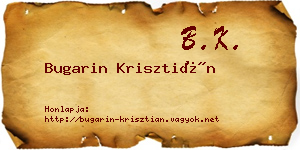Bugarin Krisztián névjegykártya
